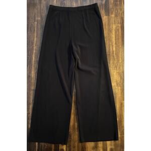 Misook Women’s XL 33 x 30 Pants Pull On Trouser Straight Wide Leg Knit High Rise